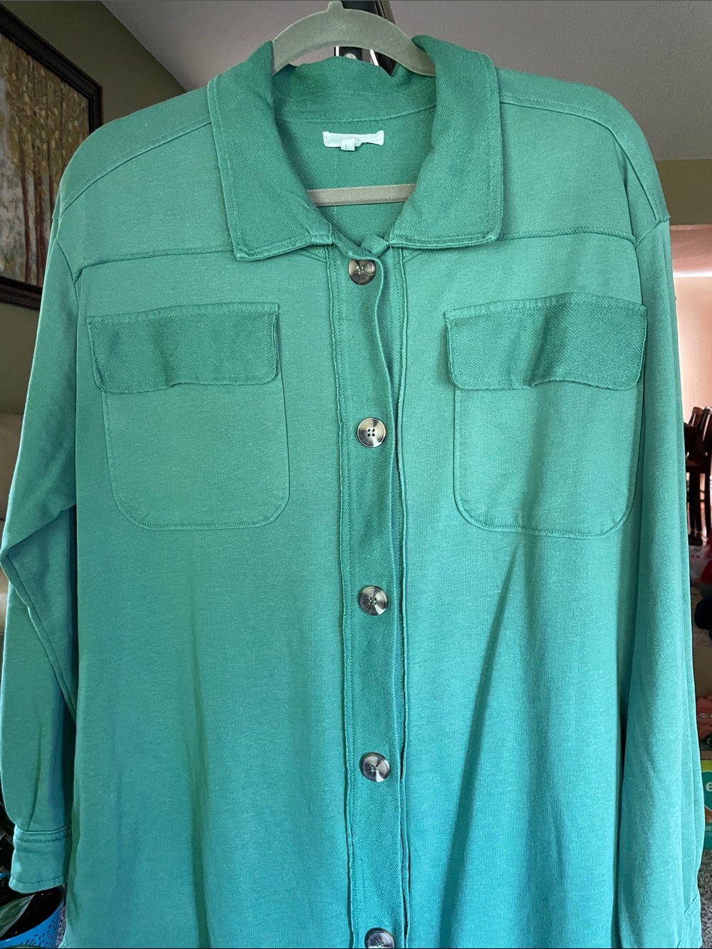 Maurices Green Shacket Button-Up Shirt Jacket